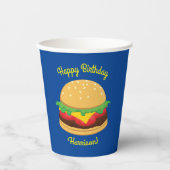 Hamburger Birthday Party Burger Papieren Bekers (Voorkant)