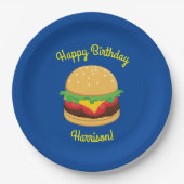 Hamburger Birthday Party Burger Papieren Bordje (Voorkant)
