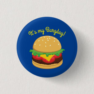 Hamburger Birthday Party Burger Ronde Button 3,2 Cm