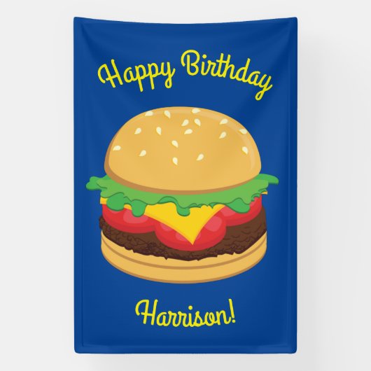 Hamburger Birthday Party Burger Spandoek (Verticaal)