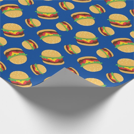 Hamburger Birthday Party Burger Wrapping Paper Cadeaupapier (Hoek)