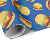 Hamburger Birthday Party Burger Wrapping Paper Cadeaupapier (Rol Hoek)