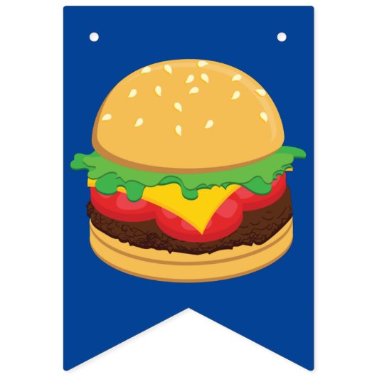 Hamburger Birthday Party Burgers Bunting Flags Vlaggetjes (Tweede vlag)