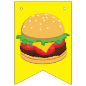 Hamburger Birthday Party Burgers Bunting Flags Vlaggetjes (Eerste vlag)