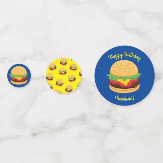 Hamburger Birthday Party Burgers Confetti (Achterkanten)