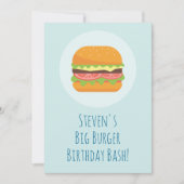 Hamburger Birthday Party Invitation Kaart (Voorkant)