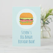 Hamburger Birthday Party Invitation Kaart (Staand voorkant)