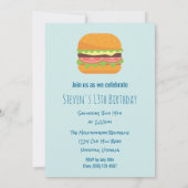 Hamburger Birthday Party Invitation Kaart (Achterkant)