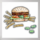 HAMBURGER (BRANDSTOF) EN VRIJ POSTER (Voorkant)
