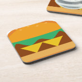 hamburger brood eten kaas onderzetter (Linkerzijde)