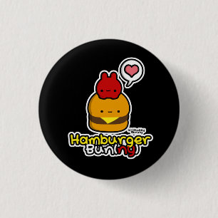 Hamburger Bun(ny) Button (zwart)