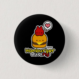 Hamburger Bun(ny) Button (zwart)