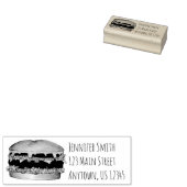 Hamburger Burger Cheeseburger Picnic Food Adres Rubberstempel (Gestempeld)