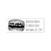 Hamburger Burger Cheeseburger Picnic Food Adres Rubberstempel (Afrduk)