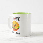 Hamburger Burger Lover Gift - Gepersonaliseerd Tweekleurige Koffiemok (Voorkant links)