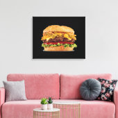 Hamburger Canvas Afdruk (Insitu (Woonkamer))