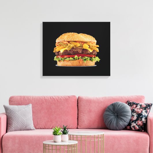 Hamburger Canvas Afdruk (Insitu (Woonkamer))