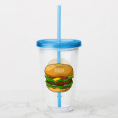Hamburger cartoon illustratie acryl drinkbeker (Voorkant)