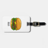 Hamburger cartoon illustratie bagagelabel (Voorkant horizontaal)