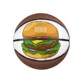 Hamburger cartoon illustratie basketbal (Voorkant)
