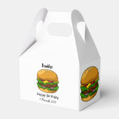 Hamburger cartoon illustratie bedankdoosjes (Achterkant)