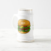 Hamburger cartoon illustratie bierpul (Voorkant links)