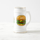 Hamburger cartoon illustratie bierpul (Voorkant rechts)