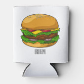 Hamburger cartoon illustratie blikjeskoeler (Voorkant)