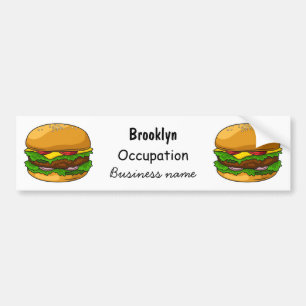 Hamburger cartoon illustratie bumpersticker