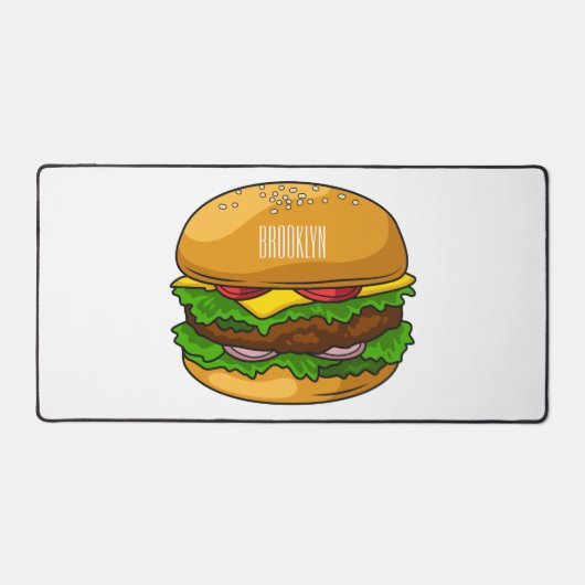 Hamburger cartoon illustratie bureaumat (Voorkant)