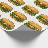 Hamburger cartoon illustratie cadeaupapier (Hoek)