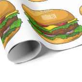 Hamburger cartoon illustratie cadeaupapier (Rol Hoek)