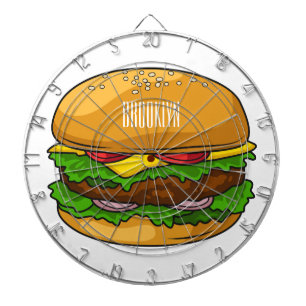 Hamburger cartoon illustratie dartbord