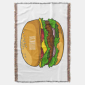 Hamburger cartoon illustratie deken (Voorkant Verticaal)