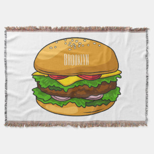 Hamburger cartoon illustratie deken