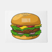 Hamburger cartoon illustratie deurmat (Voorkant)
