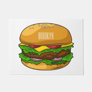 Hamburger cartoon illustratie deurmat