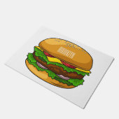 Hamburger cartoon illustratie deurmat (Schuin)