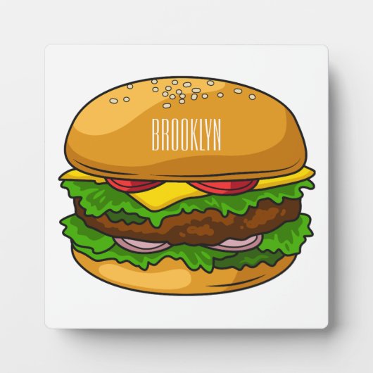 Hamburger cartoon illustratie fotoplaat (Voorkant)