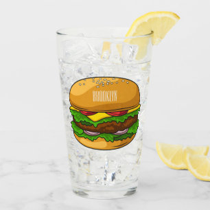 Hamburger cartoon illustratie glas