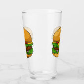 Hamburger cartoon illustratie glas (Links)