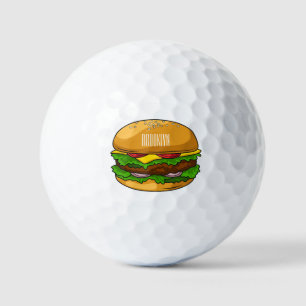Hamburger cartoon illustratie golfballen