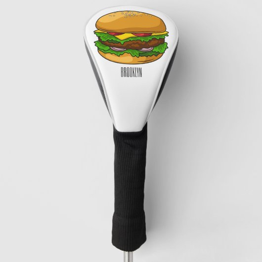 Hamburger cartoon illustratie golfheadcover (Voorkant)