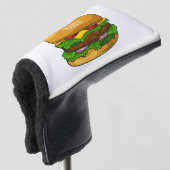 Hamburger cartoon illustratie golfheadcover (3/4 voorkant)