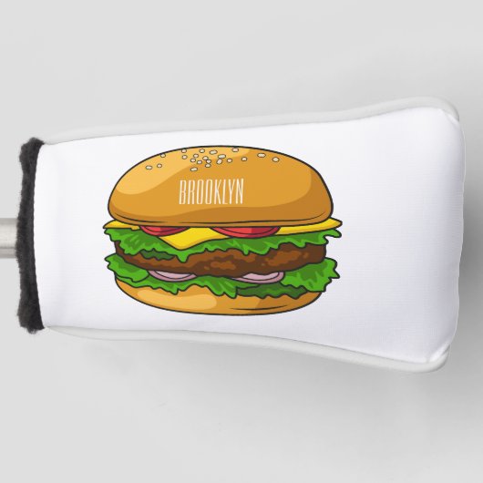 Hamburger cartoon illustratie golfheadcover (Voorkant)