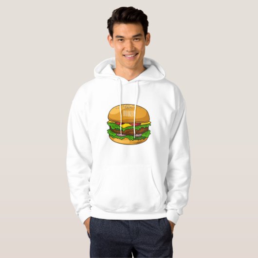 Hamburger cartoon illustratie hoodie (Voorkant volledig)