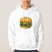 Hamburger cartoon illustratie hoodie (Voorkant)