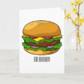 Hamburger cartoon illustratie kaart (Gele Bloem)