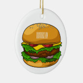Hamburger cartoon illustratie keramisch ornament (Rechts)