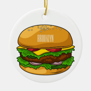 Hamburger cartoon illustratie keramisch ornament